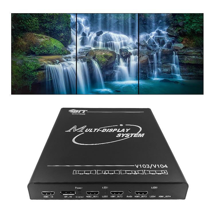 BIT-MSE-4K60-103PRO 4K60Hz 1x3 3x1 1x2 2x1 Video Wall Controller Tv Wall Processor HDMI/DP 1 Input 3 Outputs - BITVISUS